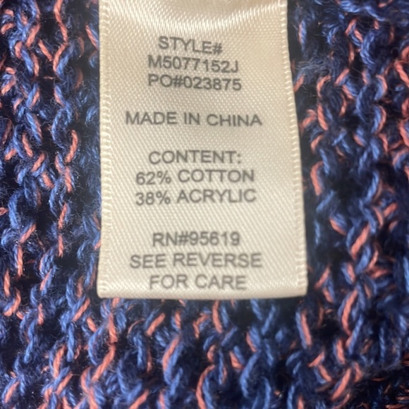 John Paul Richard Open Knit Pullover, Medium, Peach & slate blue, Like New! - Picture 7 of 7